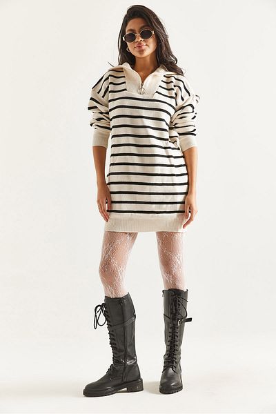 İKLİM LİFE Striped Knitwear Tunic