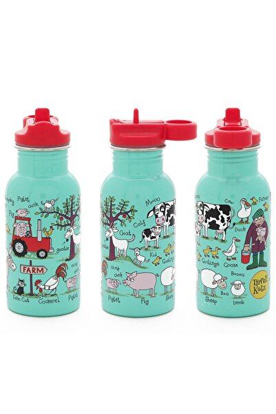 Tyrrell Katz 400 ml Stainless Steel Flask - Farmyard with Straw