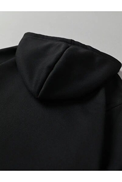 Medinenur Black Baskılı 2 Iplik Şardonlu Sweatshirt
