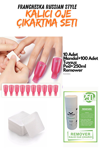 Francheska EXPRESS KALICI OJE CIKARTMA SETİ 10 MANDAL+100 PED+250ML REMOWER
