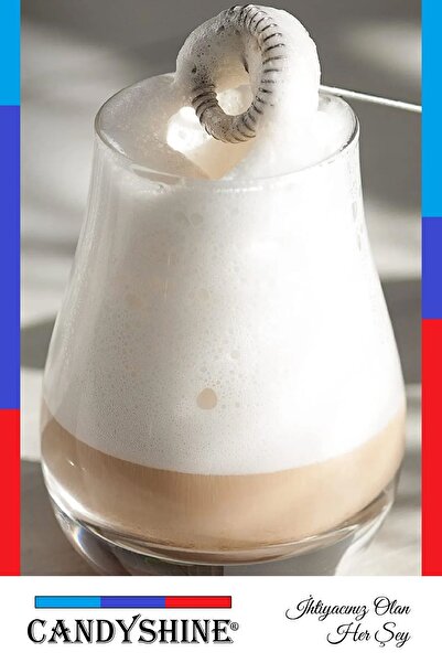 CandyShine Mini Yumurta Karıştırıcı Süt Köpürtücü El Mikseri Pilli Kahve Çırpıcı Telli Blender