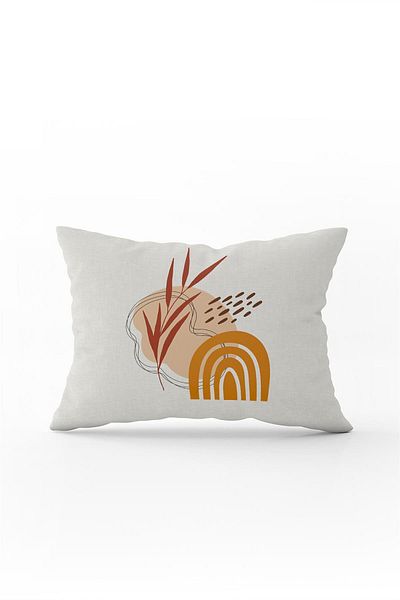 Cango Home Orange Brown Bohemian Modern Patterned Digital Printed Throw Pillow Pillow Case Cgh649-3550 Double Scan