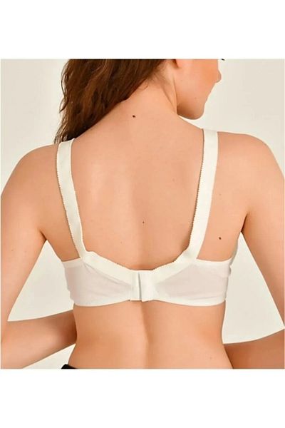 NARIYA Women's Plus Size Bra Lace Detailed Gathering Combed Cotton Daily Wire Free Bra Underwear