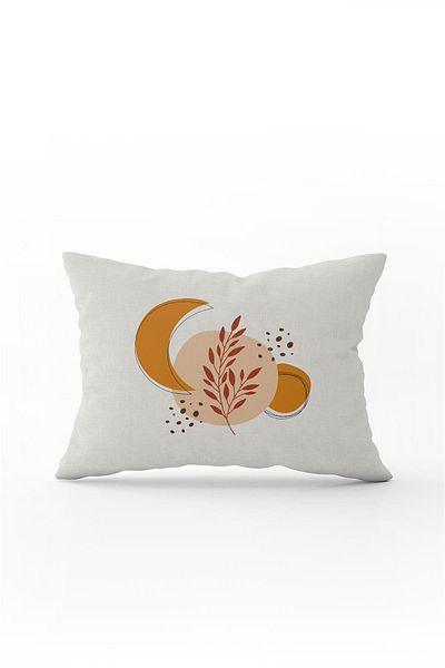 Cango Home Orange Brown Bohemian Modern Patterned Digital Printed Throw Pillow Pillow Case Cgh651-3550 Double Scan