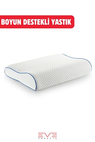 Eve Tekstil 60X40 cm Hypoallergic Visco Pillow - Mega Size, Orthopedic, Neck and Lumbar Support