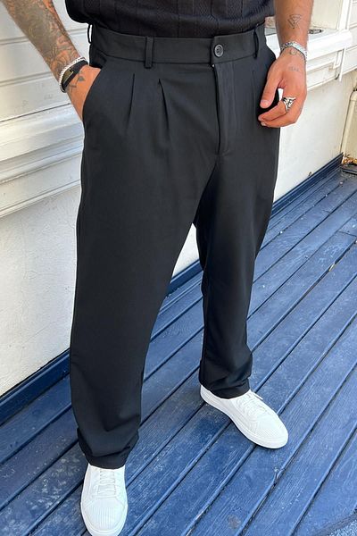 wamoss Pl11 Model Loose Seasonal Pleated Baggy Pants
