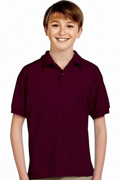 Uniquetrenders Tricou cu gât polo pentru băieți - 100% bumbac, uniformă casual și școlară