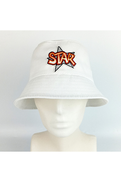 woodycord White Unisex Bucket Hat - Star