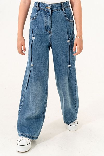 GİYİCEM Girl's Front Ponterez Jeans