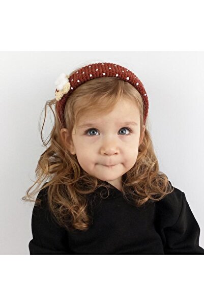 woodycord Coroană pentru fete și adolescenți tricotată manual, maro, cu miel