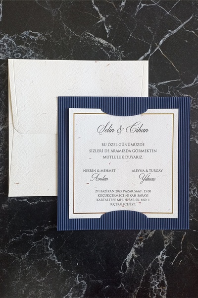 ERDEM DAVETİYE 50 Adet Lüks Düğün, Nişan, Nikah Davetiyesi, Baskı Hariçtir 15...