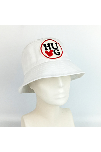 woodycord Hug White Bucket - Hug is Beautiful Hat