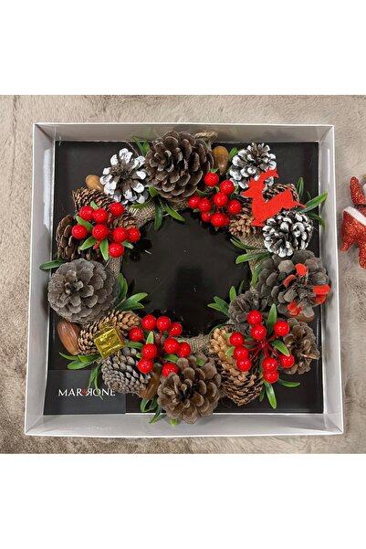 Marrone Kapı Süsü Kozalak Kokina Yılbaşı Yeniyıl Ev Hediyesi