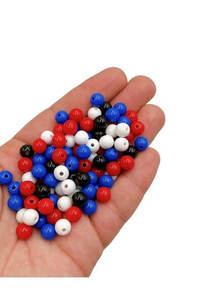 Ebruli Boncuk Mărgele perforate din plastic de 8 mm, mixte în 4 culori, pentr...