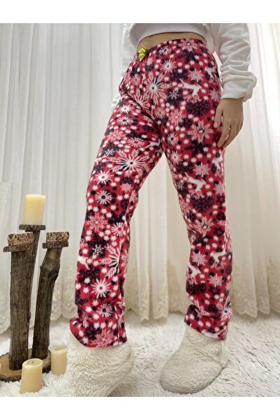 Betimoda Kadın Polar Pijama Altı Kışlık Lastikli Bel Tek Alt