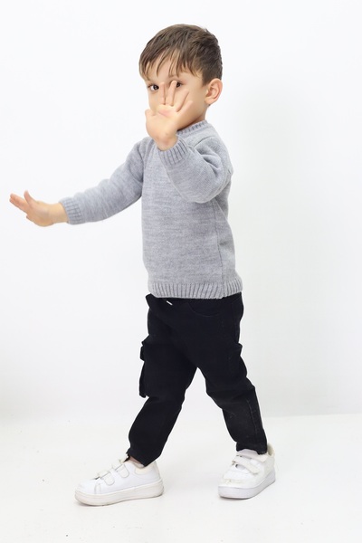 Cloudy Kids Erkek Çocuk Bisiklet Yaka Triko Kazak
