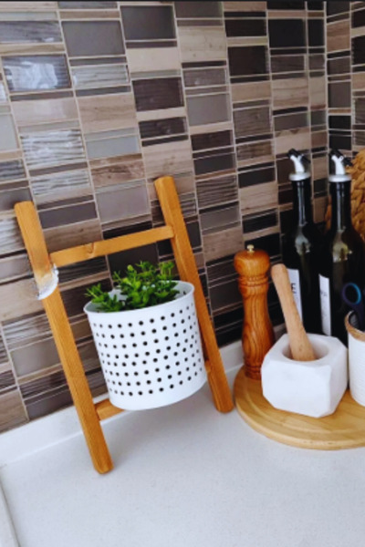 Alyones Dekoratif Ahşap Merdiven – 35x17 cm Mini Tasarım, Banyo ve Mutfak İçi...