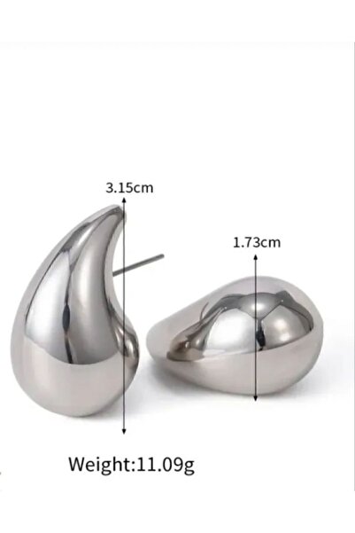 parmoda italyan gözyaşı damla modeli PVD kaplaması Ağırlığı 4.40gram (3.7cm/31mm) küpe001