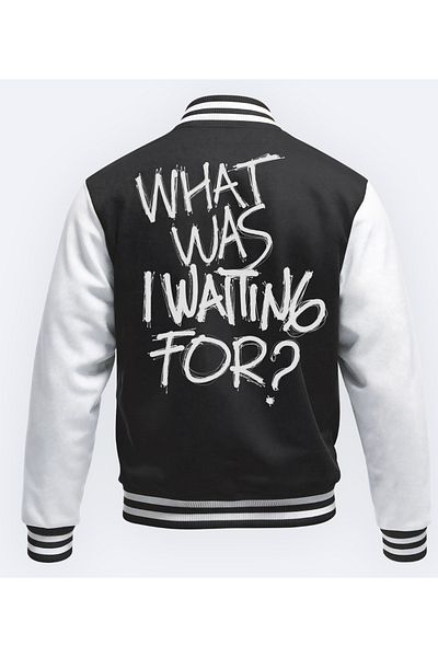 Edizen Waiting for Printed Oversize Premium Lined Bomber College Jacket 100% Cotton