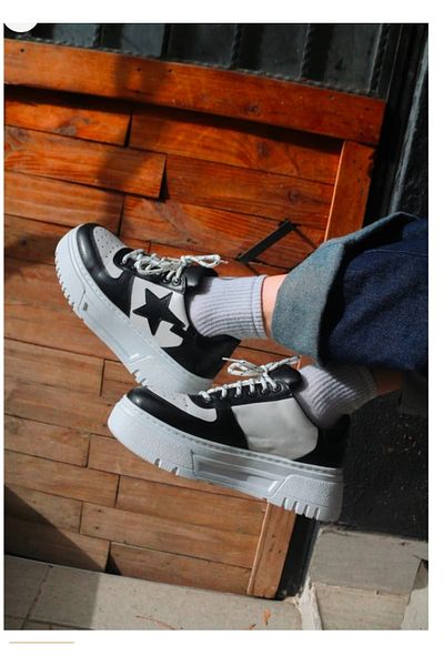 DEEFWEAR Pantofi sport unisex cu șireturi cu model stea neagră