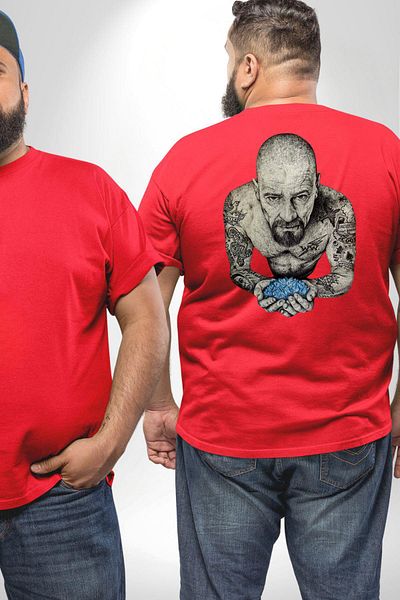 Angemiel تي شيرت أحمر كبير الحجم للرجال والنساء من Breaking Bad للجنسين - مطبوع على الظهر