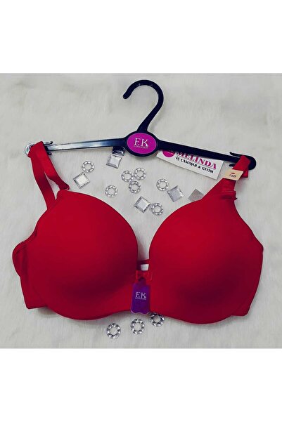 F.K 916 Kadın Sütyen/Kırmızı/Balenli/Boş Kap/Toparlayıcı