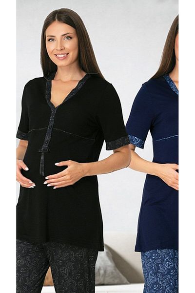 by İGP Cotton Maternity Maternity Patterned Pajamas Set