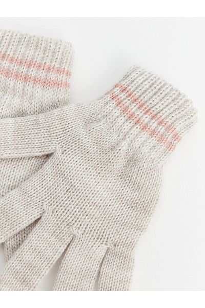 LC Waikiki Lw - Striped Knitwear Gloves for Baby Girl Set of 2