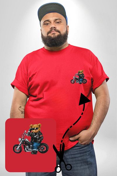 Angemiel Red Motor Bear Pattern - Large Size Women's T-Shirt