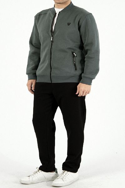Marco Ferry Khaki Men's Tracksuit Set - Crew Neck, Straight Leg, 3 Thread, Large Size Edy5721B-H
