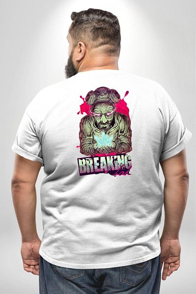 Angemiel تي شيرت أبيض كبير الحجم من Breaking Bad - للنساء/الرجال، مطبوع على الظهر