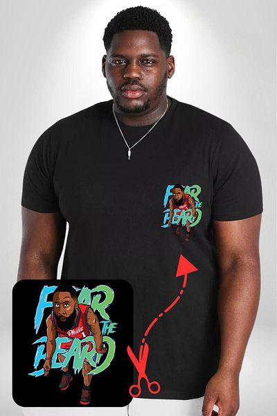 Angemiel تي شيرت كرة السلة للسيدات من James Harden Star - أسود مقاس كبير، مكتوب عليه "الخوف من اللحية"