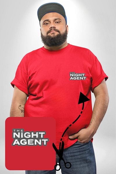 Angemiel تي شيرت نسائي من Night Agent باللون الأحمر مقاس كبير بنمط بسيط