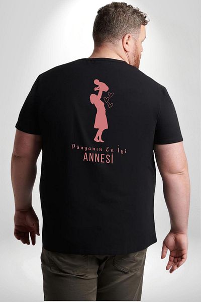Angemiel تي شيرت أسود لعيد الأم - مقاس كبير، مطبوع على الظهر، للجنسين للنساء والرجال