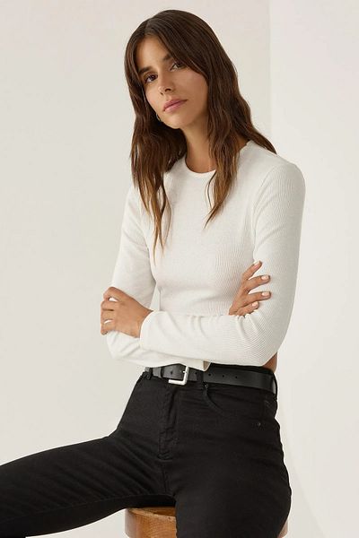 Hiccup Πλεκτή Crop Μπλούζα Slim Fit