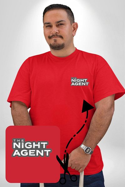 Angemiel تي شيرت نسائي من Night Agent باللون الأحمر مقاس كبير بنمط بسيط