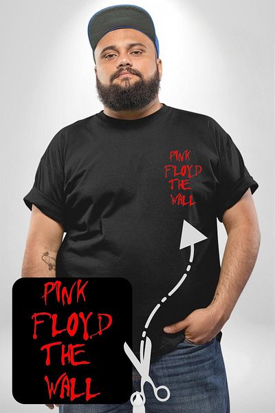 Angemiel تي شيرت Pink Floyd The Wall - مقاس كبير أسود مطبوع للنساء