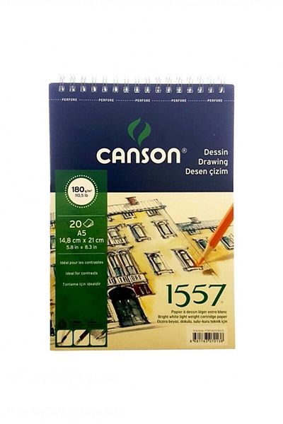 Canson 1557 Dessin Drawing Notebook 180gr20 Sheets, A5 Size