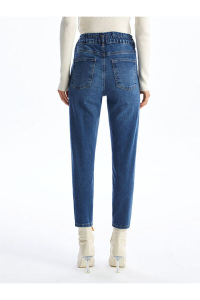 LC Waikiki Indigo Elastic Waist Paperbag Women's Jeans