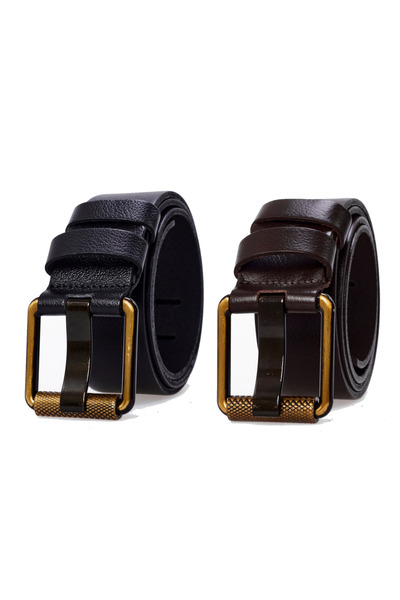 derikem 2 Πακέτα Ανδρική Ζώνη 100% Γνήσιο Δέρμα Κίτρινο Σωληνάριο 4,5 εκ. Τζι...