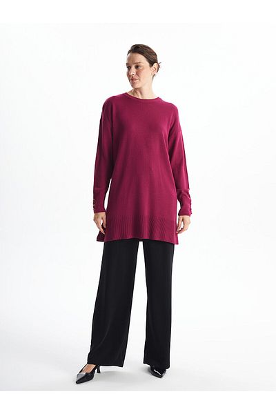 LC Waikiki Lw - Crew Neck Plain Long Sleeve Women's Knitwear Tunic