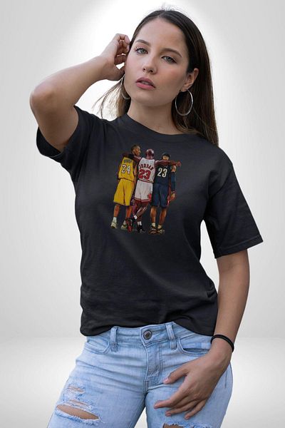 Angemiel Basketball Braynt Kobe Women Men Unisex Black Organic Printed T-Shirt Combed Cotton High Quality