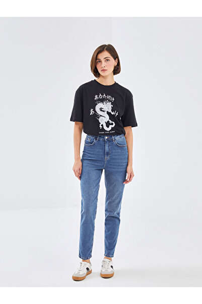 LC Waikiki Indigo High Waist Slim Mom Women's Jean Pants