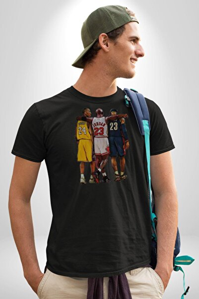 Angemiel Basketball Braynt Kobe Women Men Unisex Black Organic Printed T-Shirt Combed Cotton High Quality