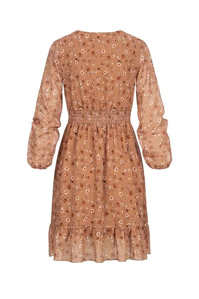 Cloud5ive V-Neck Chiffon Kleid mit Taillengummizug