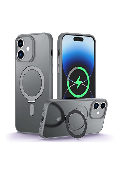 Zebana Apple iPhone 16 Plus Uyumlu Kılıf First Class Standlı Silikon Kılıf Ka...