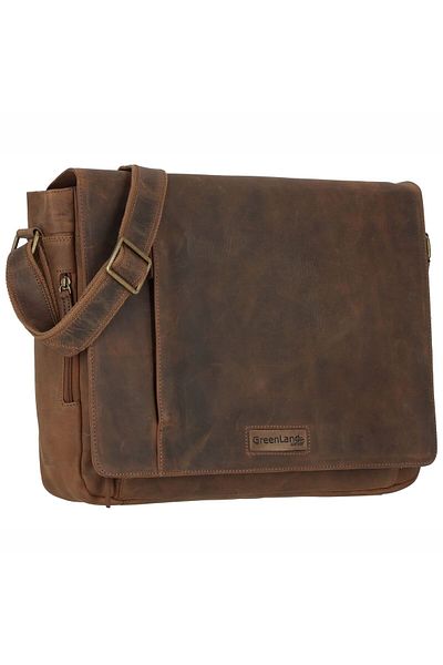 Greenland Nature 40 cm Leder Karadağ Messenger - Laptop Fachı