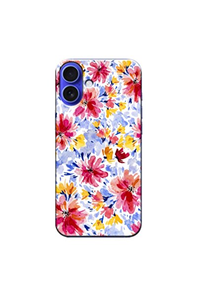 Zebana حافظة سيليكون متوافقة مع هاتف Apple iPhone 16 Spring Flowers 7 (مطبوعة)