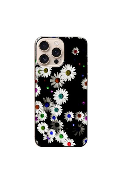 Zebana حافظة متوافقة مع هاتف Apple iPhone 16 Pro Daisy V1 من السيليكون (مطبوعة)