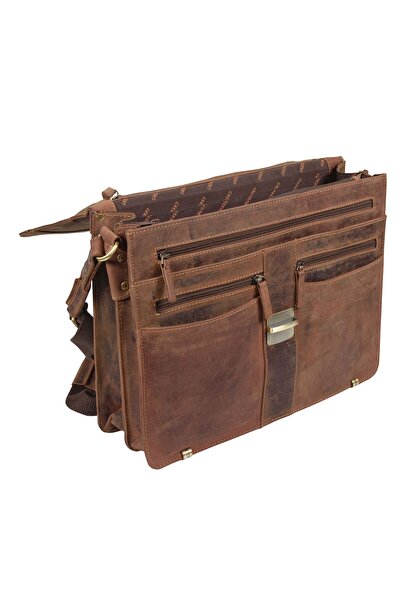 Greenburry Vintage Aktentasche Leder 38 cm mit 2 Hauptfächern